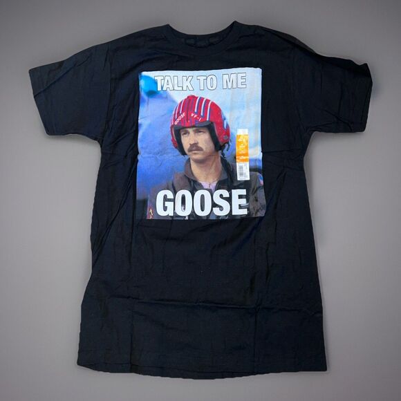 Top Gun Mens Black Talk To Me Goose Graphic Tee Short Sleeve T-Shirt Size Medium - Picture 1 of 4